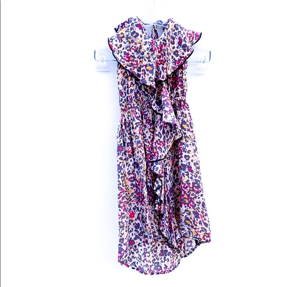 Rue11 Cheetah Print Halter Ruffle Dress - Picture 1 of 8